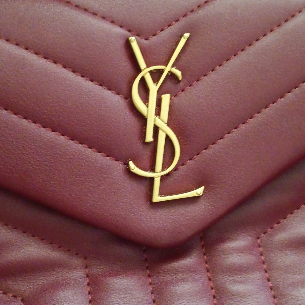 Leather Quilted Monogram Small  NEW BURGAndy Firm Last Offer As Is